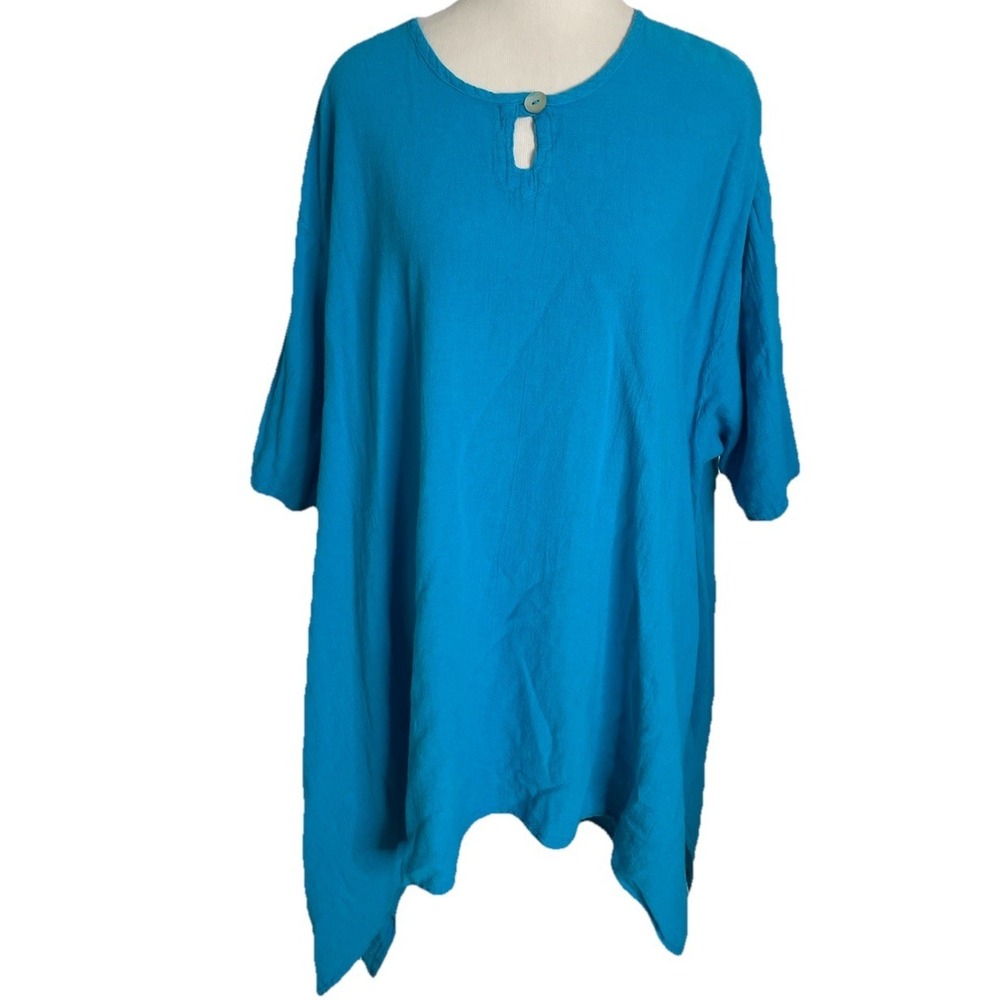 Oh My Gauze! Oversized Turquoise Blue Tunic Top